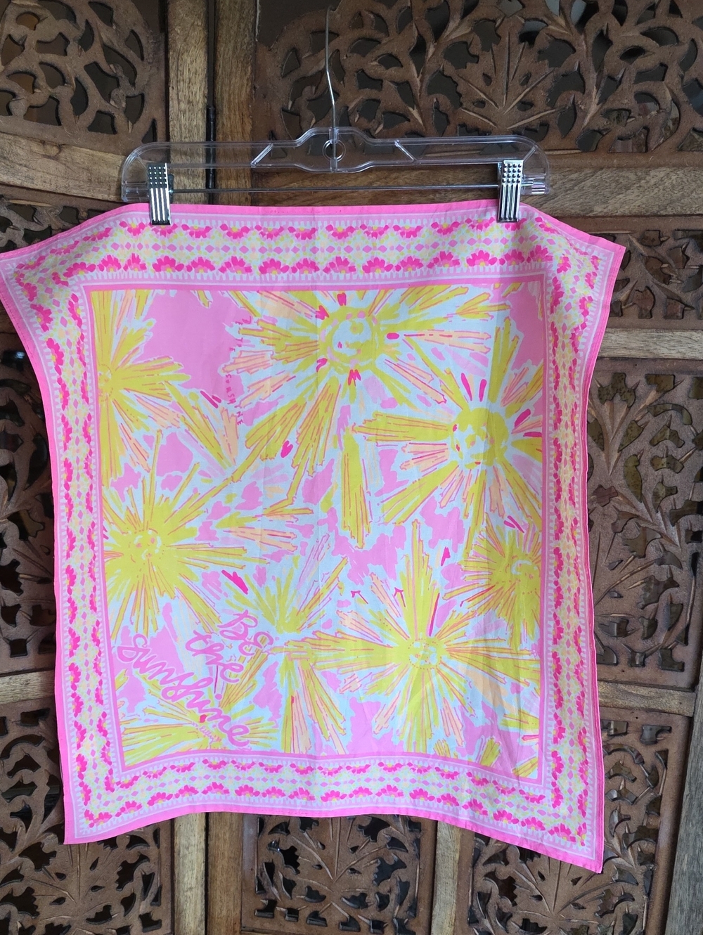 Lilly Pulitzer Pink & Yellow Floral Bedding Accent Scarf